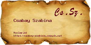 Csabay Szabina névjegykártya